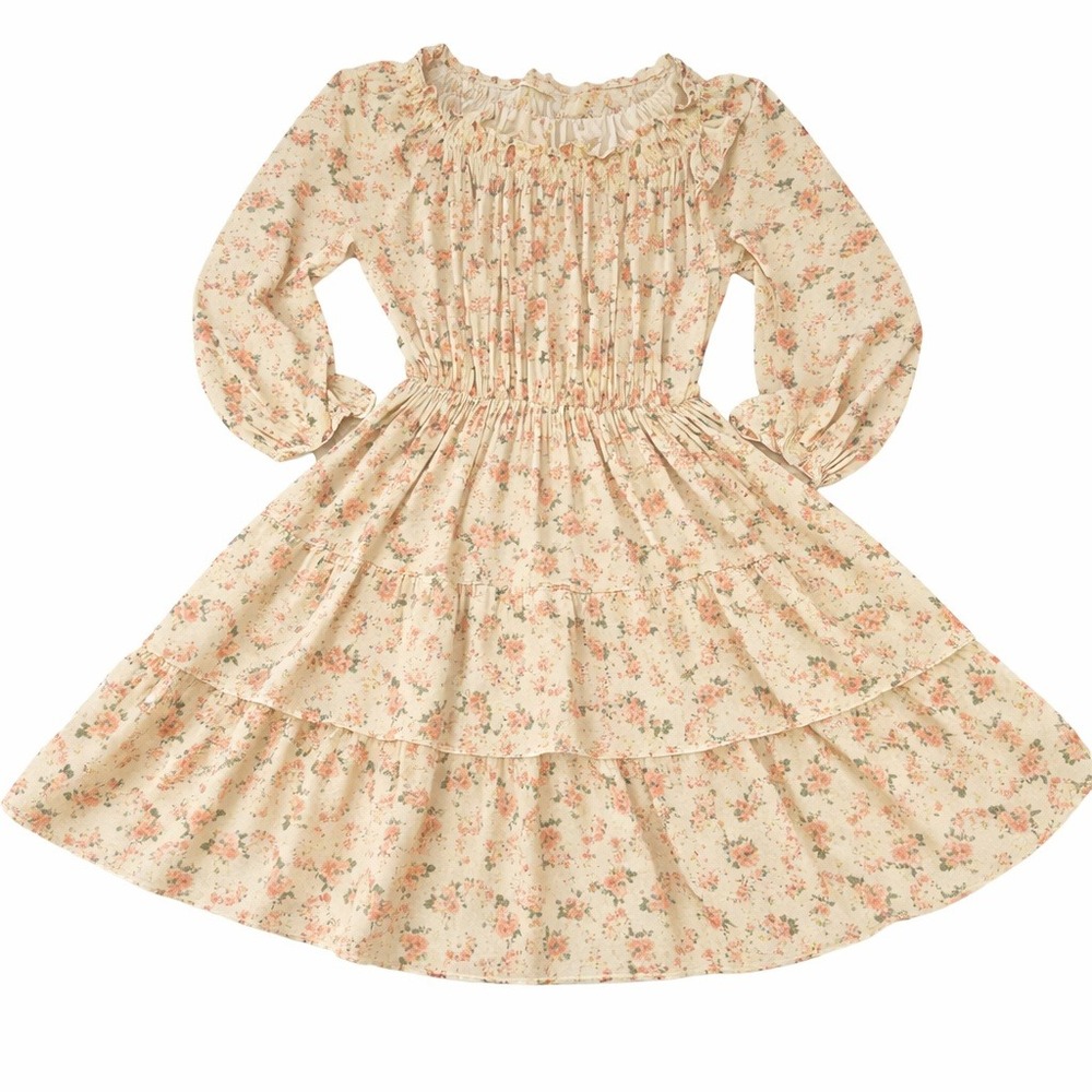 H2O‎ Italia Cottagecore Floral Smocked Mini Dress Tiered M/L Boho